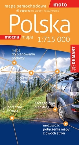 Polska. Mapa samochodowa w skali 1:715 000 (wersja wodoodporna) - zbiorowa praca - książka