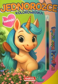 Kolorowanka z kredką tęczową i naklejkami. Jednorożce -  - książka