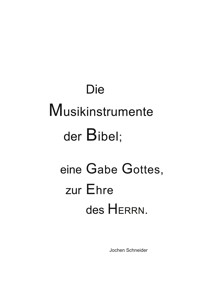 Die Musikinstrumente der Bibel - Jochen Schneider - ebook