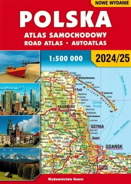 Polska. Atlas samochodowy w skali 1:500 000 2024/2025 - zbiorowa praca - książka