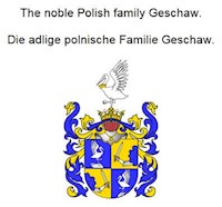 The noble Polish family Geschaw. Die adlige polnische Familie Geschaw. - Werner Zurek - ebook