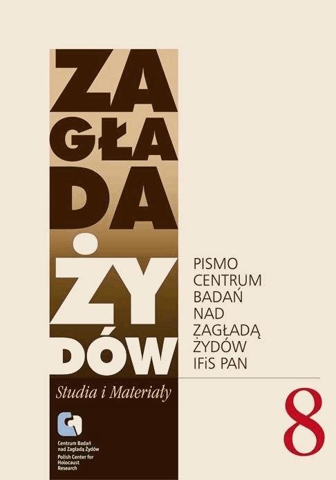 Okładka:Zagłada Żydów. Studia i Materiały vol. 8 R. 2012 