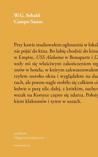 Campo Santo  - W.G. Sebald - książka