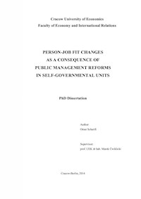 Person-Job Fit Changes As A Consequence Of Public Management Reforms In Self-Governmental Units - Omar Scharifi - ebook