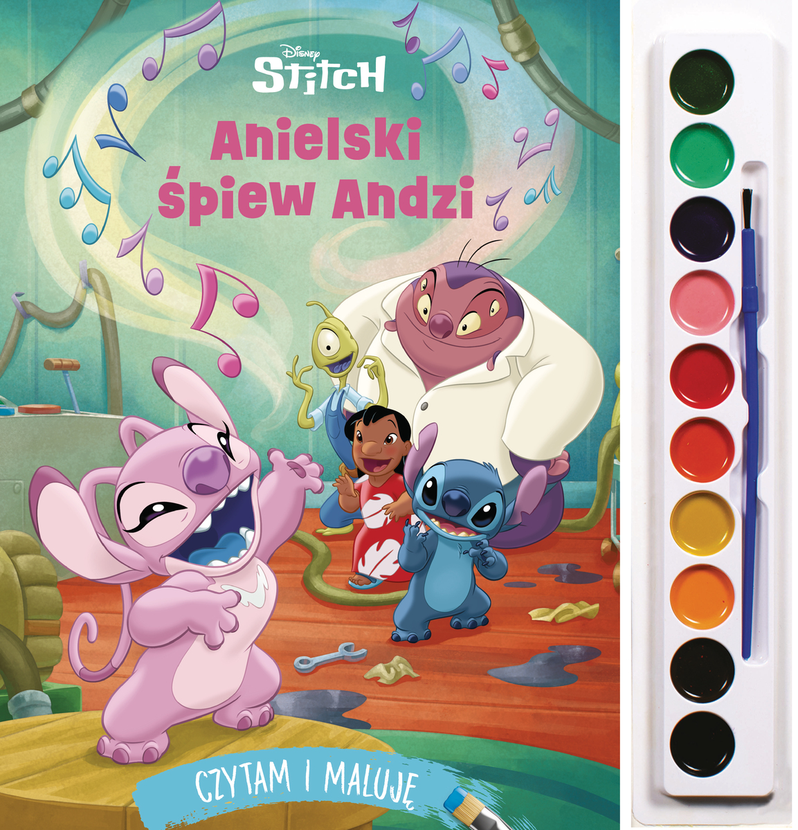 Czytam i maluję. Anielski śpiew Andzi. Disney Stitch - John Edwards, Monika Kiersnowska (tłum.) - książka