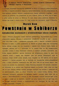 Powstanie w Sobiborze - Bem Marek - książka