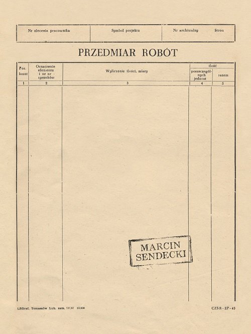 Okładka:Przedmiar robót 