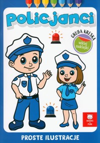 Kolorowanka Policjanci z naklejkami gruba kreska -  - książka