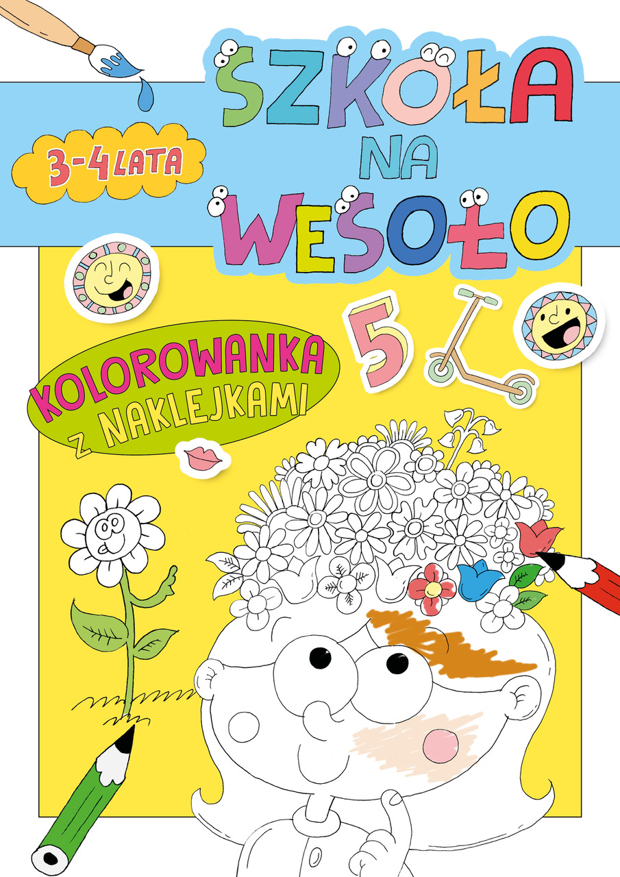 Szkoła na wesoło. Kolorowanka z naklejkami 3-4 lata - Robert Trojanowski - książka
