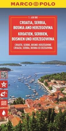 Chorwacja, Serbia, Bośnia i Hercegowina. Mapa drogowa w skali 1:650 000 - zbiorowa praca - książka