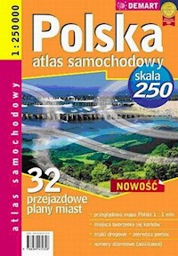 Polska 1:250 000 32 przejazdowe plany miast Atlas samochodowy -  - książka