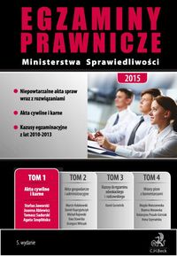Egzaminy Prawnicze Ministerstwa Sprawiedliwości 2015 Tom 1 - Ablewicz Joanna,  Jaworski Stefan, Sadurski Tomasz, Szoplińska Agata - książka