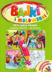 Trzy małe świnki Piękna i Bestia Jaś Fasola Przeczytaj i pokoloruj -  - książka