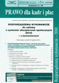 Rozporządzenia wykonawcze do ustawy o systemie ubezpieczeń społecznych 2010 z komentarzem - Goliniewska Joanna - książka