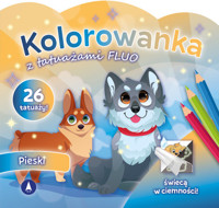 Kolorowanka z tatuażami FLUO Pieski -  - książka