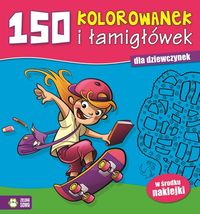 150 kolorowanek i łamigłówek dla dziewczynek -  - książka