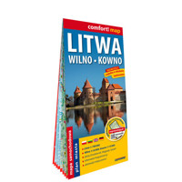 Litwa, Wilno, Kowno. Laminowana mapa samochodowa 1:700 000/1:10 000/1:15 000 - zbiorowa praca - książka