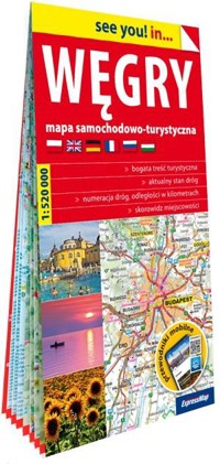 Węgry. Mapa samochodowo-turystyczna w skali 1:520 000 - zbiorowa praca - książka