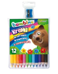 Kredki Bambino drewniane, 12 kolorów z temperówką -  - książka