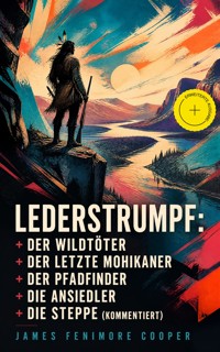 Lederstrumpf: Der Wildtöter + Der letzte Mohikaner + Der Pfadfinder + Die Ansiedler + Die Steppe (Kommentiert) - James Fenimore Cooper - ebook