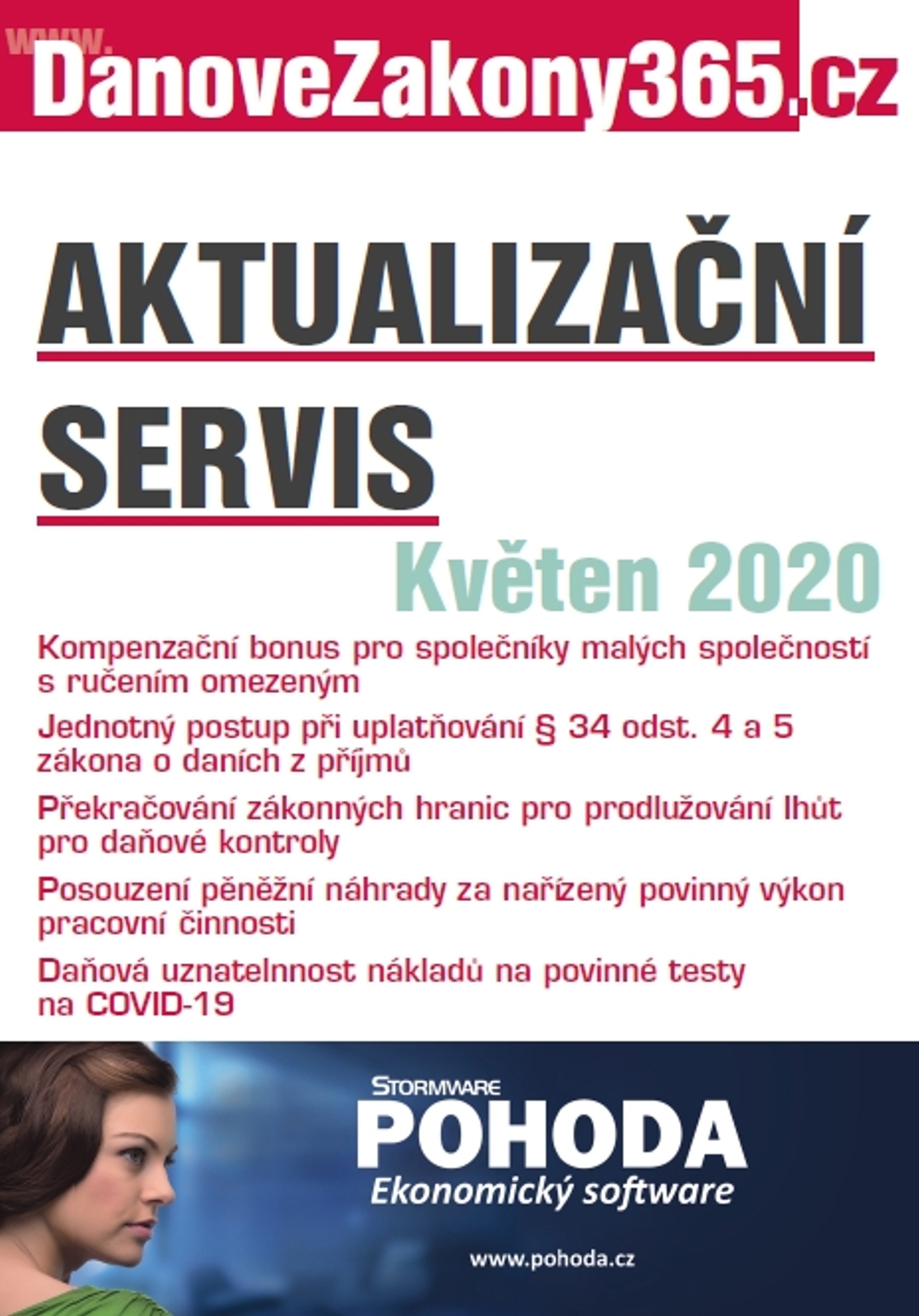 Daňové zákony 2020 - Aktualizační servis KVĚTEN - NEWSLETTER - vydavatelství - ebook