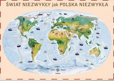 Świat. Mapa ścienna Polska Niezwykła Junior - zbiorowa praca - książka