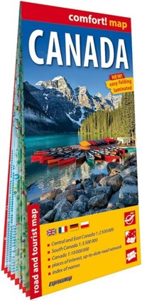 Canada laminowana mapa samochodowo-turystyczna 1:2 500 000 1:5 500 000 1:10 000 000 -  - książka