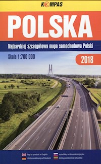 Polska Najbardziej szczegółowa mapa samochodowa Polski 1:700 000 -  - książka