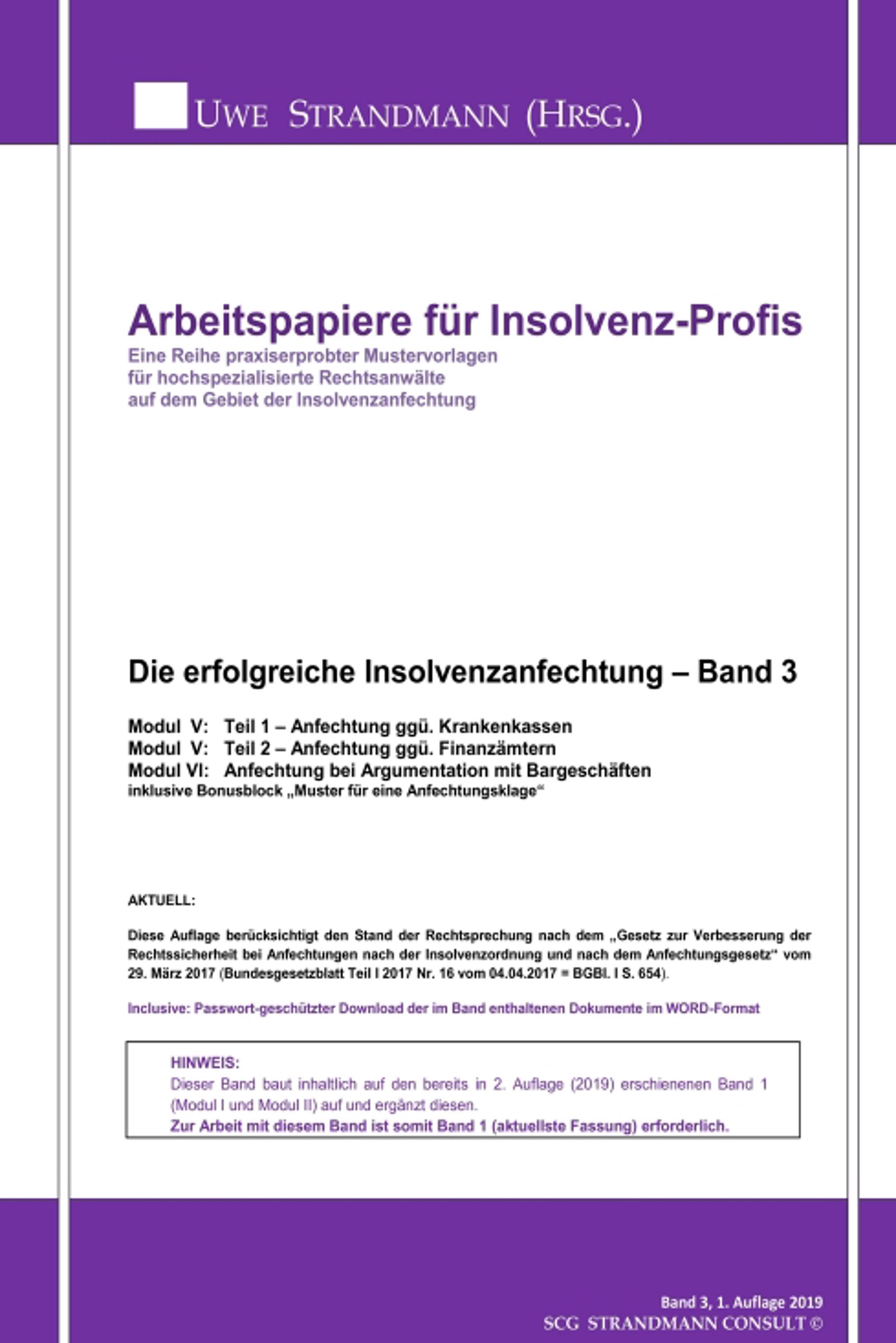 Die erfolgreiche Insolvenzanfechtung – Band 3