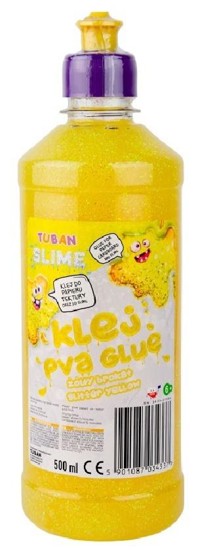 Klej brokatowy żółty PVA 500ml TUBAN -  - książka