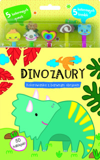 Dinozaury. Kolorowanka z barwnym obrysem - zbiorowa praca - książka