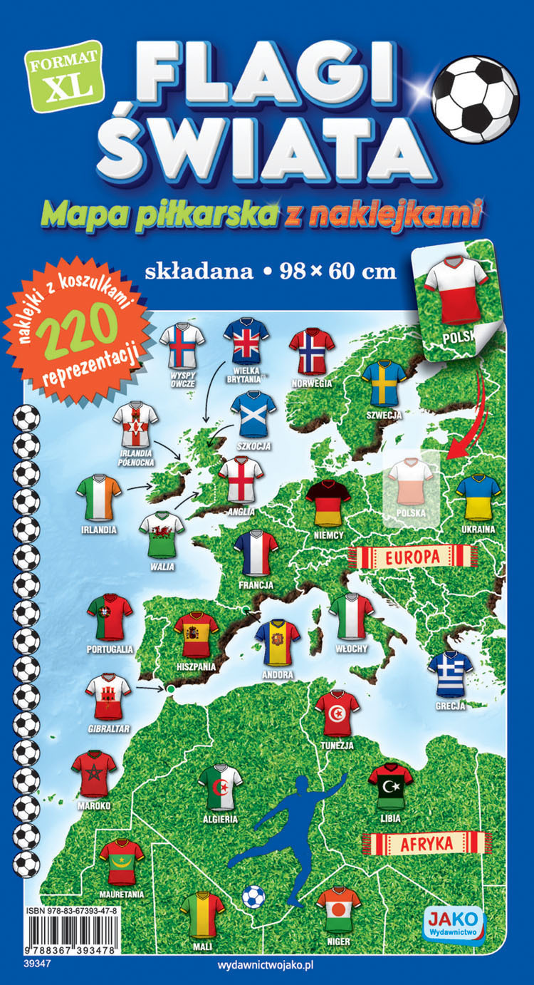 Flagi świata Mapa piłkarska z naklejkami - zbiorowa praca - książka
