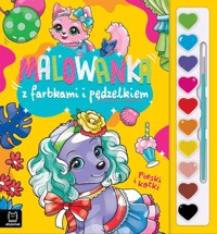 Malowanka z farbkami i pędzelkiem. Pieski i kotki - Kaczyńska Agata - książka