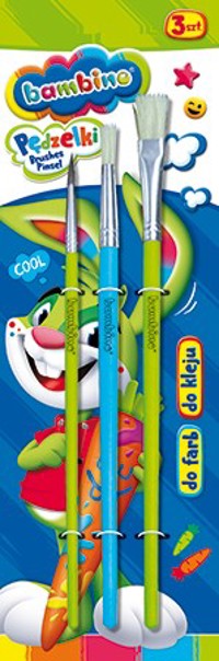 Pędzelki do farb i kleju Bambino, 3 sztuki -  - książka