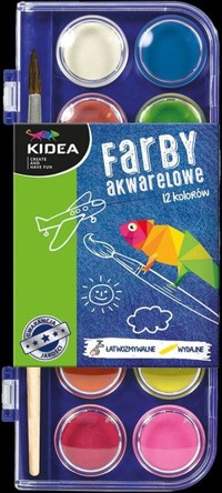 Farby akwarelowe Kidea, 12 kolorów (DRF-43002) -  - książka