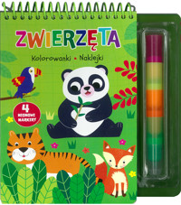 Zwierzęta. Kolorowanki, naklejki, 4 neonowe markery - zbiorowa praca - książka