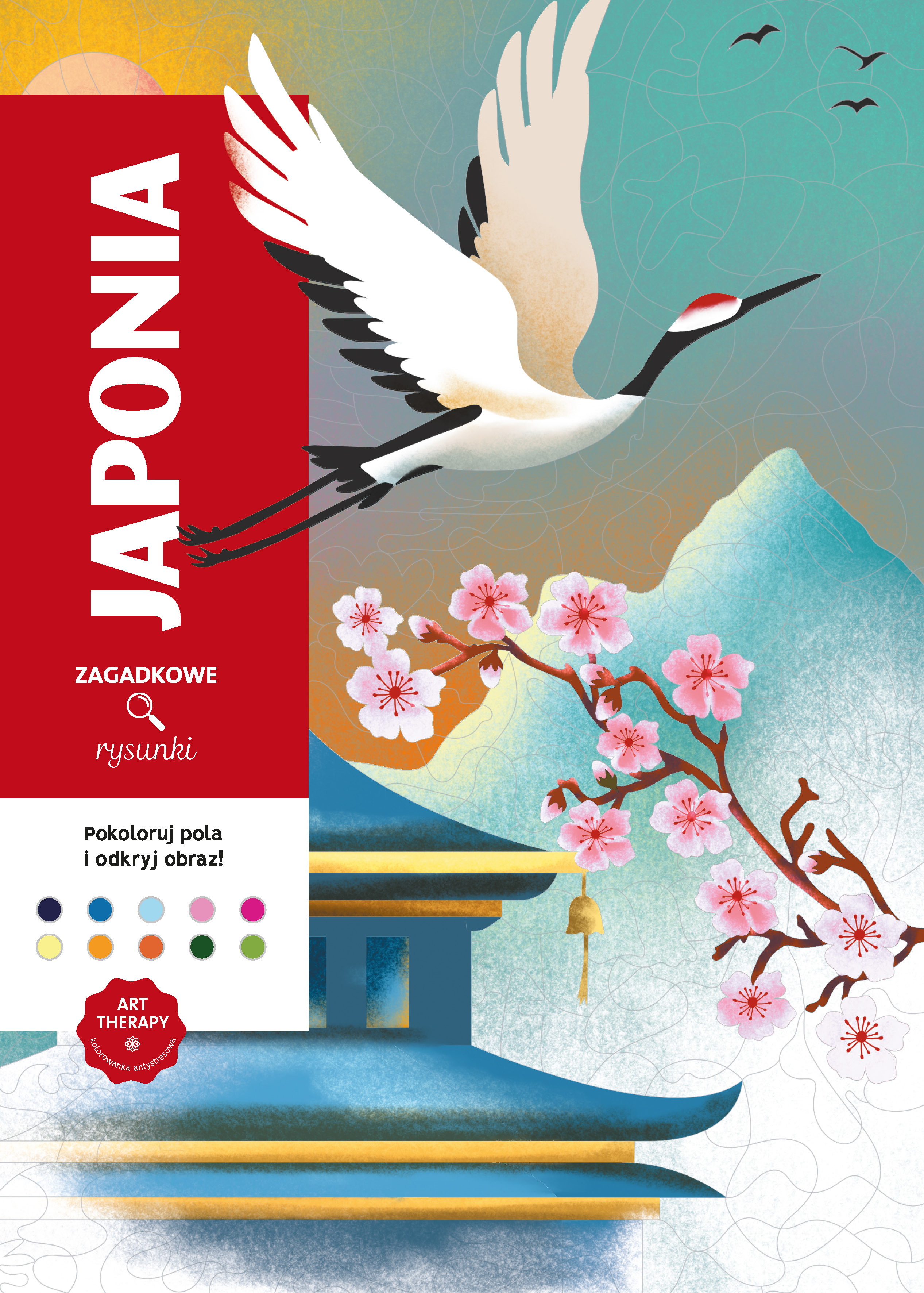 Art therapy. Kolorowanka antystresowa. Japonia.  Zagadkowe rysunki - Charlotte Mendes - książka