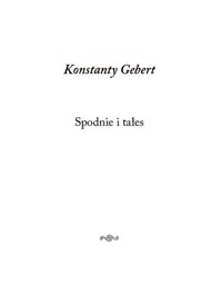 Spodnie i tałes - Gebert Konstanty - książka