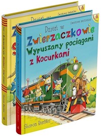 Dzień w Zwierzaczkowie Wyruszamy pociągami z kocurkami / Dzień w Zwierzaczkowie Strażacy przy pracy - Sharon Rentta - książka