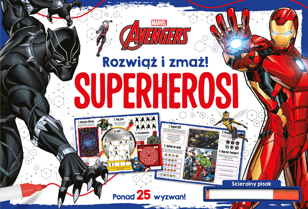 Rozwiąż i zmaż! Superherosi. Marvel Avengers - Ewa Tarnowska (tłum.) - książka