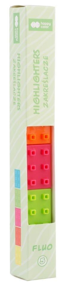 Zakreślacze Blocks Fluo, 5 kolorów -  - książka