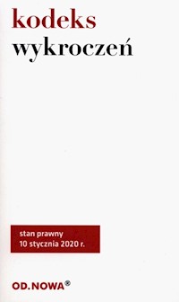 Kodeks wykroczeń styczeń 2020 -  - książka