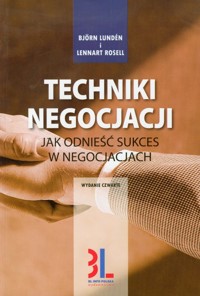 Techniki negocjacji - Lunden Bjorn, Rosell Lennart - książka