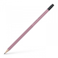 Ołówek Grip 2001 B z gumką różowy Faber-Castell (217237) -  - książka