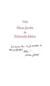 Listy Maxa Jacoba do Edmonda Jabesa - Max Jacob - książka