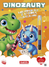 Kolorowanka Dinozaury z kredką i naklejkami - Salamon Katarzyna - książka