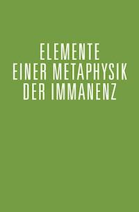 Elemente einer Metaphysik der Immanenz - Robert Hugo Ziegler - ebook