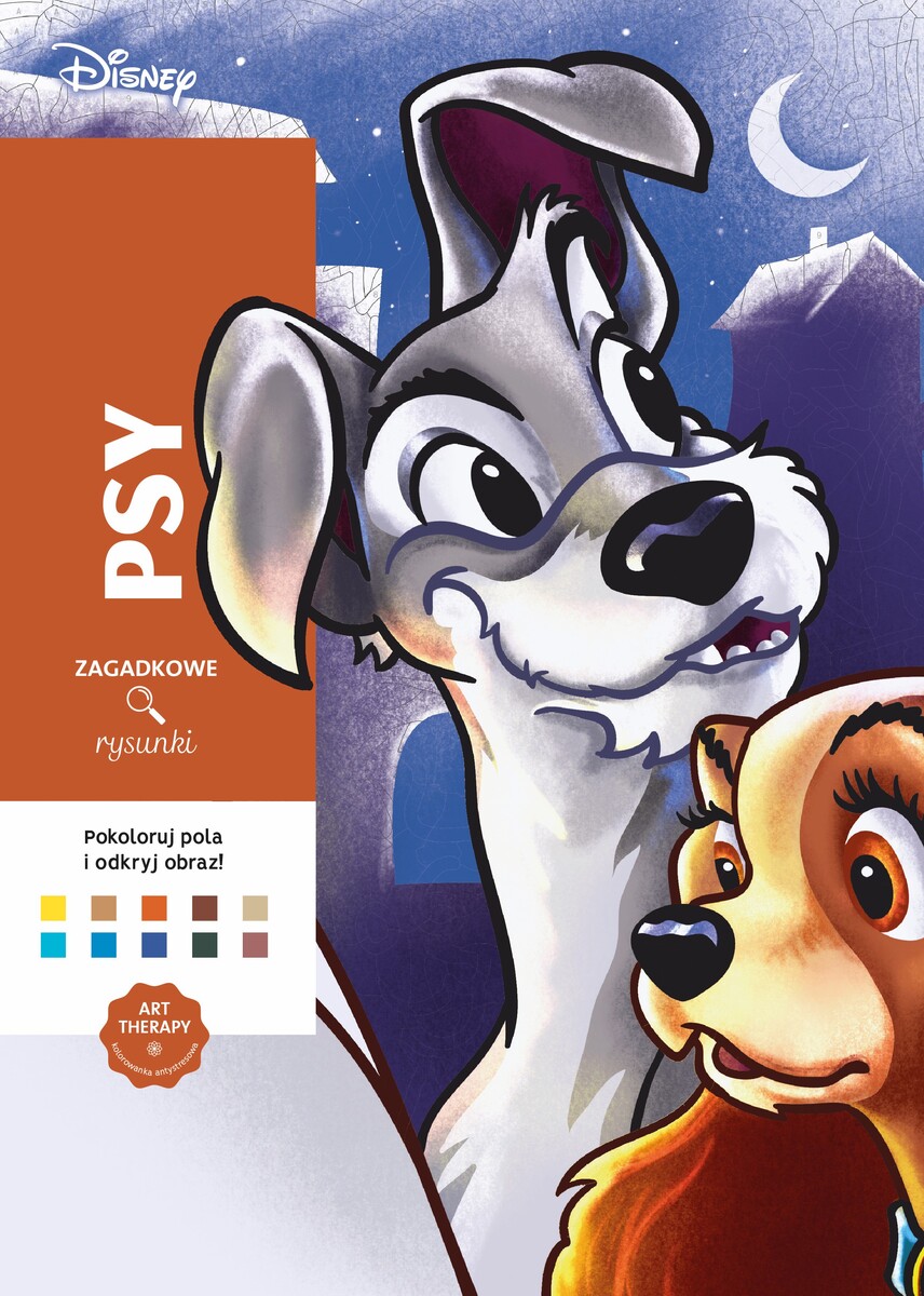 Art Therapy. Kolorowanka antystresowa. Disney Psy. Zagadkowe rysunki - Christophe-Alexis Perez - książka