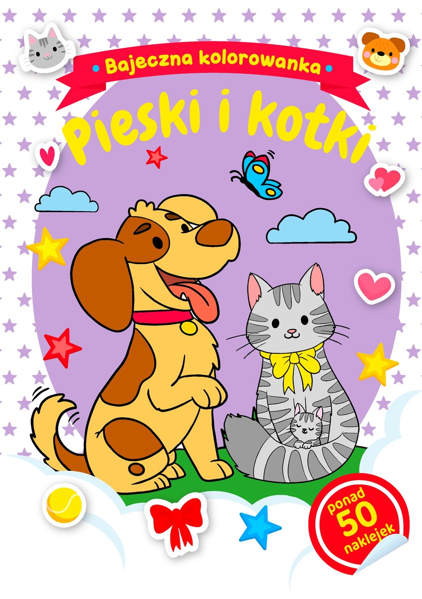 Bajeczna kolorowanka. Pieski i kotki - Natalia Berlik (ilustr.) - książka