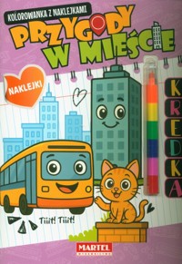 Kolorowanka z kredką modułową i naklejkami. Przygody w mieście -  - książka